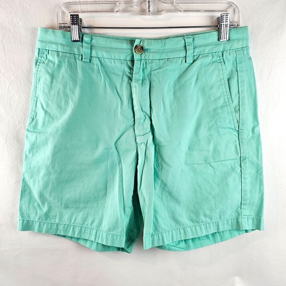 Vineyard Vines Shorts Mens 32 Green Chino Breaker Casual Preppy 7" Inseam Summer